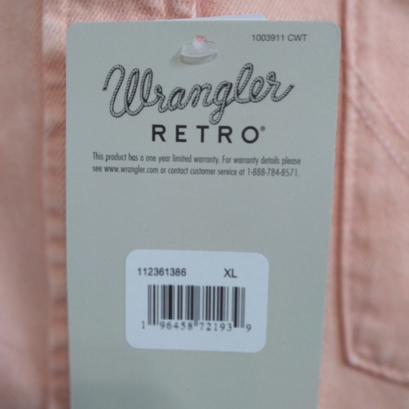 NWT Wrangler Peach XL Pearl Snap Womens/Peach Plaid 2XL Mens Button-Up Shirts. - Picture 3 of 10